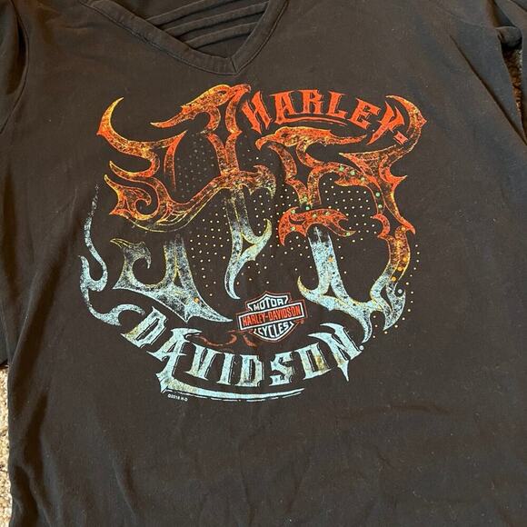 HARLEY DAVIDSON women’s T-shirt, size L, long sleeve, black - Picture 3 of 6